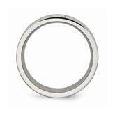 Sophia Jewelers Stainless Steel CZ Wedding Band with Polished Brushed Finish